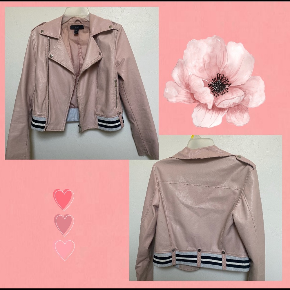 (Forever 21) blush pink leather jacket